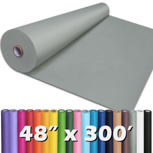 PerkHomy Light Grey Kraft Paper Roll 48" x 3,600" (300') for Gift Wrapping Bouquet Flower Art Painting Craft Writing Packagin