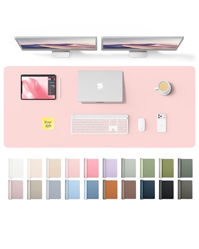 YSAGi Leather Desk Pad Protector, Office Desk Mat, Large Mouse Pad, Non-Slip PU Leather Desk Blotter, Laptop Desk Pad, Waterp
