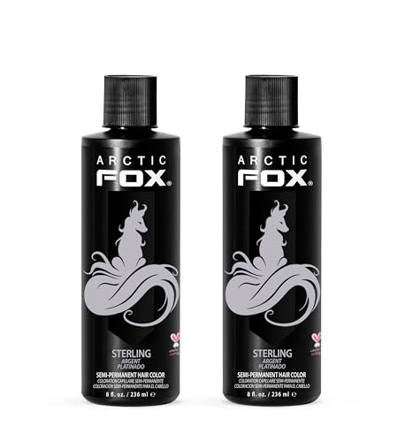 ARCTIC FOX Sterling Semi-Permanent Hair Dye - Vegan Silver Toner - 2x8 oz