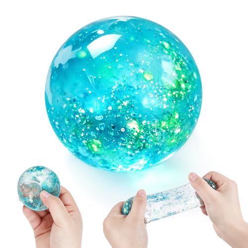 Coconut Oil Squishy, Coconut Oil Slow Rising Squeeze Stress Ball Clear Jelly Bubblegum Texture Coconut Oil Squishy Toy (Blue-
