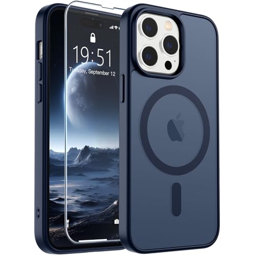SUPFINE Magnetic for iPhone 14 Pro Case Dark Blue