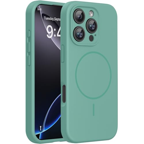 Miracase Silicone & Magnetic for iPhone 16 Pro Max Case, Midnight Green