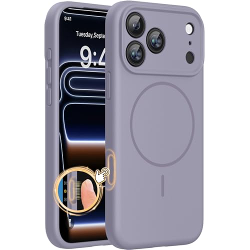 Miracase Silicone & Magnetic for iPhone 17 Pro Max Case, Lavender Gray