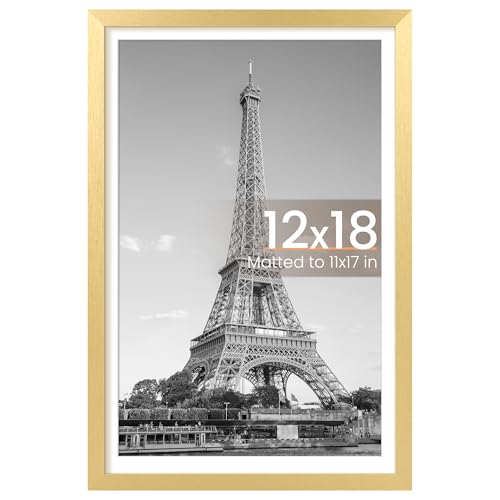 upsimples 12x18 Picture Frame, Wall Decor Poster Frames, Gold 1 Pack