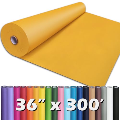 PerkHomy Orange Kraft Paper Roll 36" x 3,600" (300') for Gift Wrapping Bouquet Flower Art Painting Craft Writing Packaging Sh