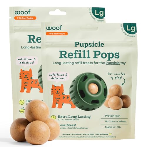 WOOF Pupsicle Peanut Butter & Beef Refill Pops Dog Treats, Large, 2 Pack