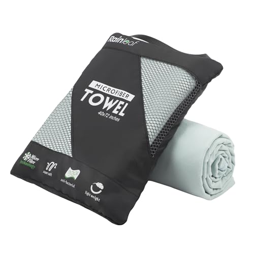 Rainleaf Microfiber Towel Quick Dry Camping & Travel & Gym Towel. Compact