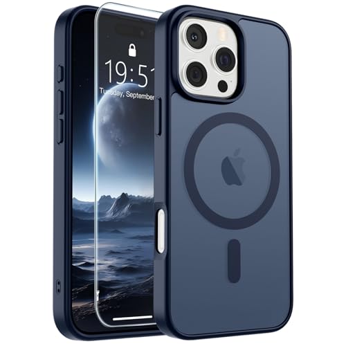 SUPFINE Magnetic for iPhone 16 Pro Case Dark Blue