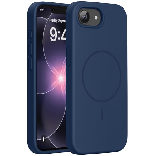 Miracase Silicone & Magnetic for iPhone 17e/16e Case, Dark Blue