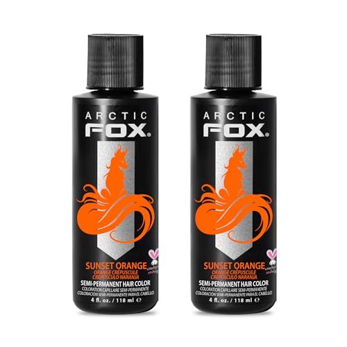 ARCTIC FOX Semi-Permanent Hair Dye Sunset Orange - Vegan - 2 x 4 Fl Oz
