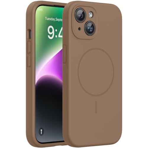 Miracase Silicone & Magnetic for iPhone 14 Case, Chocolate