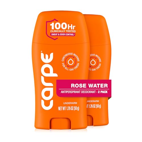 Carpe 100-Hour Antiperspirant Deodorant for Women, Rose Water - 2 Pack