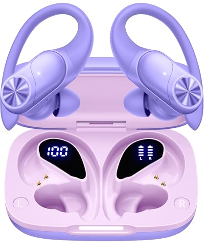 PocBuds Bluetooth Headphones Wireless Earbuds 80hrs Playtime Wireless Charging Case Digital Display Sports Ear buds with Earh