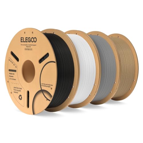 ELEGOO PLA 3D Printer Filament 1.75mm 4KG Black/White/Grey/Wood Color