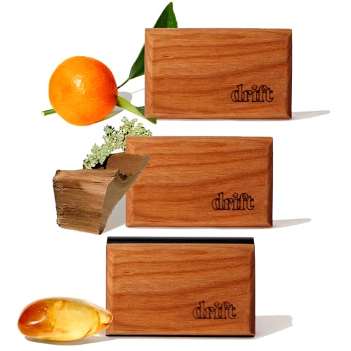 Drift Car Air Freshener - The Original Wood Air Freshener - Car Odor Eliminator - Long Lasting Scent - Metal Clip - Essential