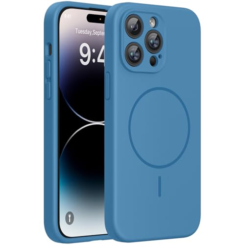 Miracase Magnetic for iPhone 14 Pro Max Case, Silicone, Capri Blue
