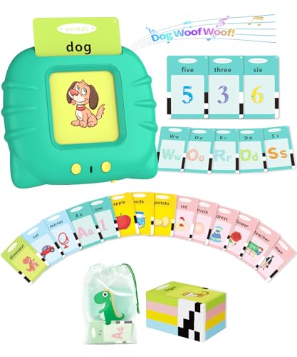 Aullsaty Talking Flash Cards for Toddlers 1-5 Years Old, Upgraded 536 Sight Words with 6 Songs Montessori Autism Sensory Toys