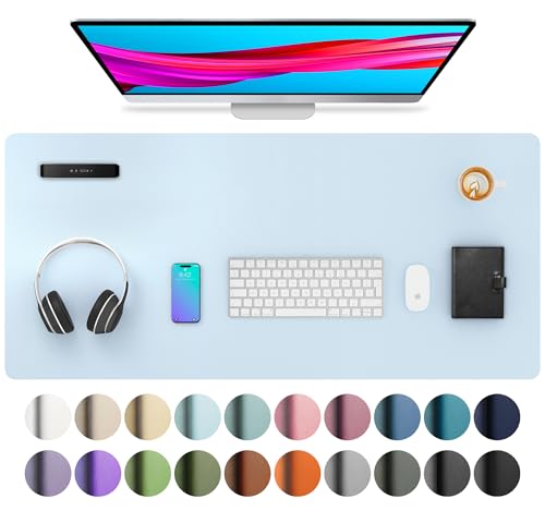 Aothia Leather Desk Pad Protector, Mouse Pad, Office Desk Mat, Non-Slip PU Leather Desk Blotter, Laptop Desk Pad, Waterproof 