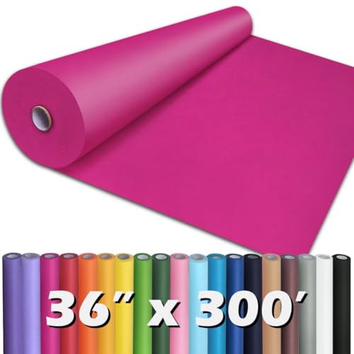 PerkHomy Rose Red Kraft Paper Roll 36" x 3,600" (300') for Gift Wrapping Bouquet Flower Art Painting Craft Writing Packaging 