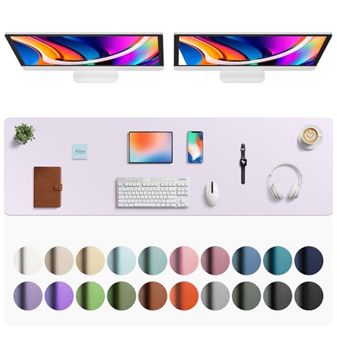 Aothia Faux Leather Desk Mat - Large Mouse Pad, Non-Slip PU Leather Blotter, Waterproof Writing Surface for Office and Home (