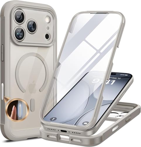 miracase for iPhone 17 Pro Max Case 6.9" Full-Body Phone Case with Built-in Glass Screen Protector& Full Camera Protector,[Ma