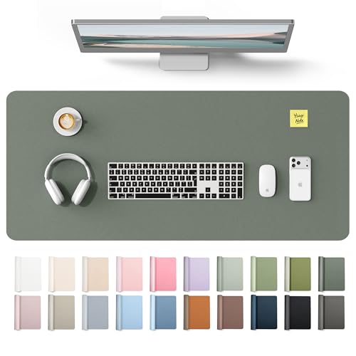 YSAGi Leather Desk Protector, Office Mat, Large Mouse Mat, Non-Slip PU Leather Blotter, Laptop Desk Mat, Waterproof Writing P