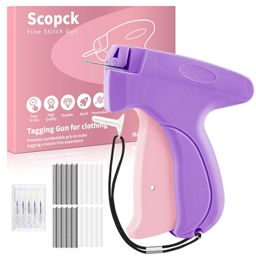 Stitch Gun for Clothes - Handheld Stitch Gun Quick Clothing Fixer - Tagging Gun - Includes 6 Needle, 1000 Black Fasteners & 1