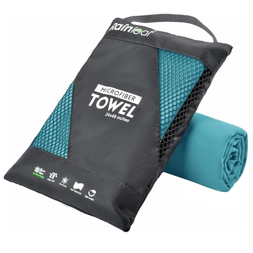 Rainleaf Microfiber Towel Quick Dry Camping & Travel & Gym Towel. Compact