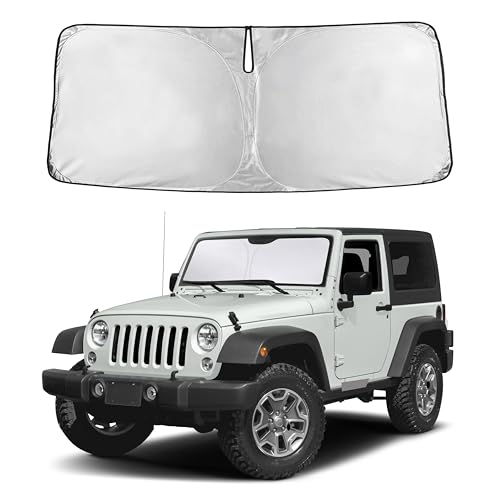 EcoNour Windshield Sunshade Compatible for Jeep Wrangler 1997-2016 2017