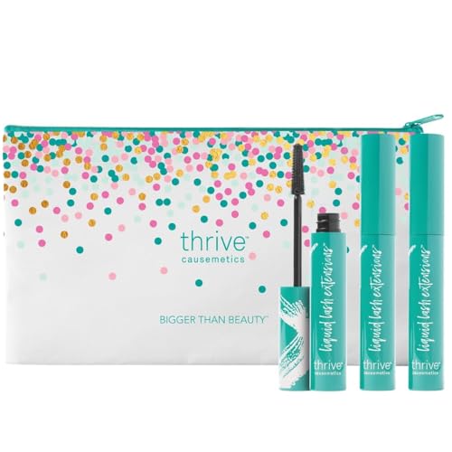Thrive Causemetics Liquid Lash Extensions Mascara, Rich Black Shade, 3 Pack