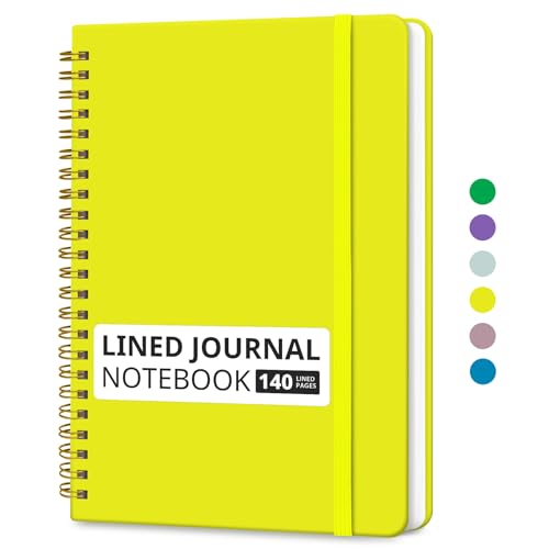 Taja Lined Spiral Notebook for Work, 5.7"x7.9" Spiral Journal College Ruled