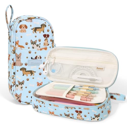 SUNEE Cute Pencil Case, Large Pencil Pouch, Aesthetic Big Pencil Bag with Zipper, Kawaii Stationery Storage and Organizer, Sc