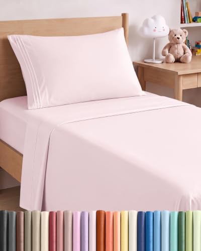 Twin XL Size 3 Piece Sheet Set - Comfy Breathable & Cooling - Lavender Pink