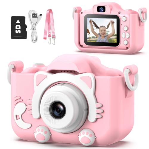 Goopow Kids Camera Toys for 3-8 Year Old Girls Boys,Children Digital Video Camcorder Camera with Cartoon Soft Cover, Best Chr