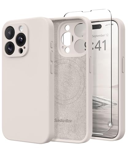 SuydanBox Magnetic for iPhone 15 Pro Max Case Silicone Stone