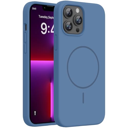 Miracase Silicone & Magnetic for iPhone 13 Pro Max Case, Glass Blue
