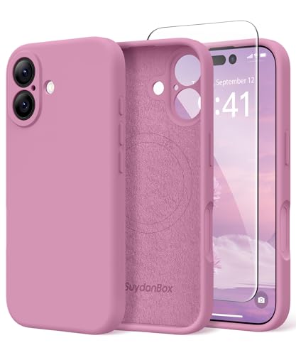 SuydanBox Magnetic for iPhone 16 Case Silicone Blackcurrant