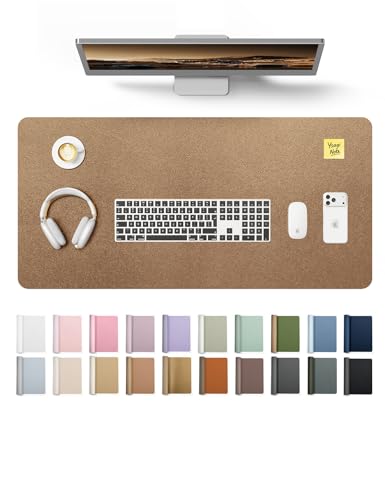 YSAGi Leather Desk Protector, Office Mat, Large Mouse Mat, Non-Slip PU Leather Blotter, Laptop Desk, Waterproof Writing Pad f