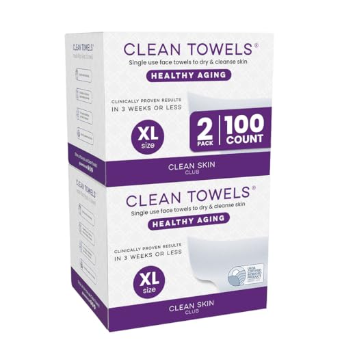 Clean Skin Club Healthy Aging Clean Towels® XL, Smooths, Treated for Extra Softness, Disposable Face Towels, Anti Aging Makeu