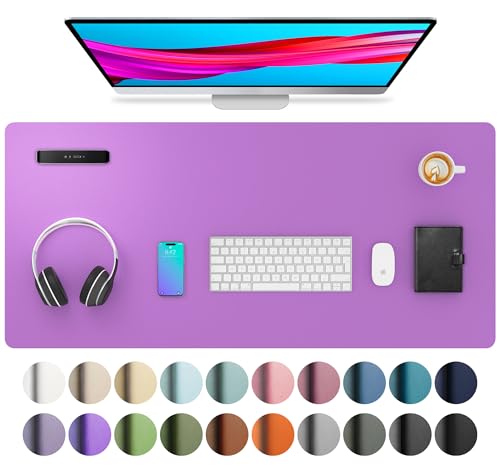 Aothia Leather Desk Pad Protector, Mouse Pad, Office Desk Mat, Non-Slip PU Leather Desk Blotter, Laptop Desk Pad, Waterproof 