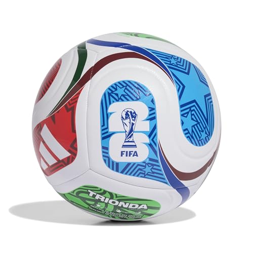 Adidas Unisex-Adult World Cup Soccer Ball, White/Team Royal Blue/Solar Blue/Power Red, 3