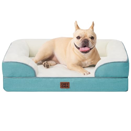 EHEYCIGA Orthopedic Dog Bed, Waterproof Memory Foam, Turquoise Blue, 30"L x 20"W x 6.5"Th