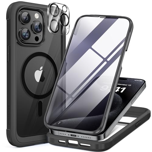 Miracase Magnetic for iPhone 15 Pro Max Case 6.7'' [Compatible with Magsafe] Full-Body Drop Proof Bumper Phone Case for iPhon