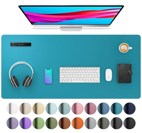 Aothia Leather Desk Pad Protector, Mouse Pad, Office Desk Mat, Non-Slip PU Leather Desk Blotter, Laptop Desk Pad, Waterproof 