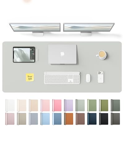 YSAGi Leather Desk Pad Protector, Office Desk Mat, Large Mouse Pad, Non-Slip PU Leather Desk Blotter, Laptop Desk Pad, Waterp