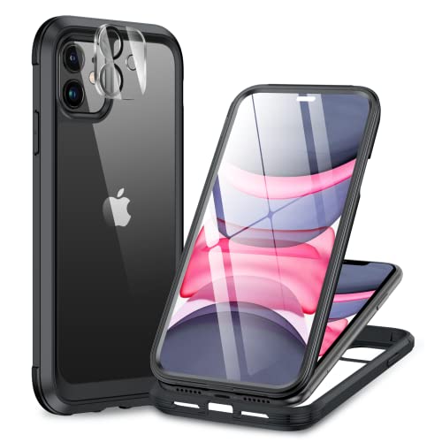 Miracase Glass Series for iPhone 11 Case 6.1 inch, Upgraded Full-Body Rugged Phone Bumper Case Cover with Built-in 9H Tempere