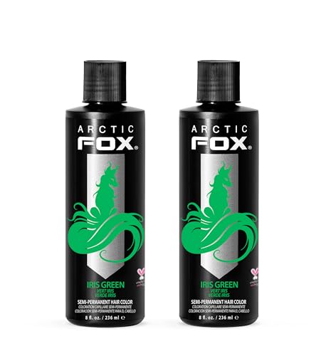 ARCTIC FOX Semi-Permanent Hair Dye Iris Green - Vegan Ammonia Free - 2x8 oz