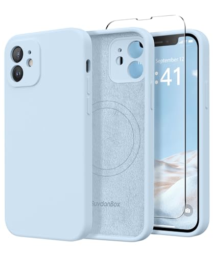 SuydanBox Magnetic for iPhone 12 Case Silicone Light Blue
