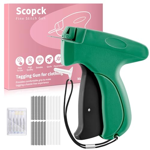 Stitch Gun for Clothes - Handheld Stitch Gun Quick Clothing Fixer - Tagging Gun - Includes 6 Needle, 1000 Black Fasteners & 1