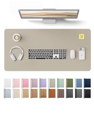 YSAGi Leather Desk Pad Protector, Office Desk Mat, Large Mouse Pad, Non-Slip PU Leather Desk Blotter, Laptop Desk Pad, Waterp